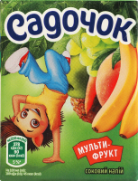 Напиток соковый с мякотью пастеризованный Мультифрукт Садочок т/п 200мл