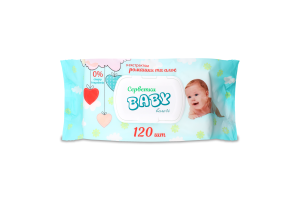 Серветки вологі дит. BABY 120 шт. з клапаном