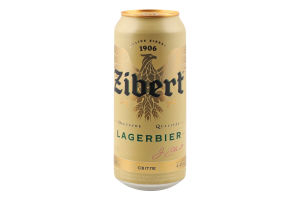Пиво 0.5л 4.4% світле пастеризоване Lagerbier Zibert з/б