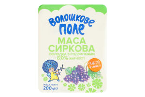 Масса творожная 8% сладкая с изюмом Волошкове поле м/у 200г