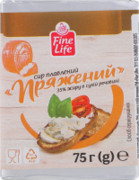 Сир плавлений 35% Пряжений Fine Life м/у 75г
