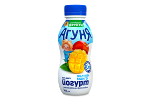 Йогурт 2.7% для дітей від 8міс з наповнювачем фруктовим Яблуко-манго Агуня п/пл 185г