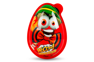 Яйцо пластиковое для мальчика с конфетами и сюрпризом Mini egg Wooow п/у 30г в ассорт
