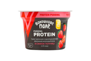Пудинг 2.2% молочний з підсолоджувачами збагачений молочним білком зі смаком полуниці Protein Волошкове поле ст 200г