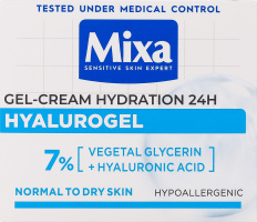 Крем-гель зволожувальний для нормальної та сухої чутливої шкіри обличчя Hyalurogel Mixa 50мл