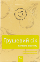 Сік прямого віджиму без додавання цукру пастеризований неосвітлений грушевий Фермерське господарство Валентина к/у 3л