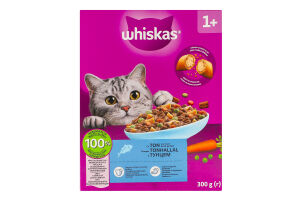 Корм сухой полнорационный для котов с тунцом Whiskas к/у 300г