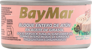 Тунець шматками в соняшниковій олії BayMar з/б 80г