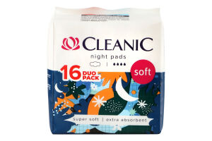 Прокладки гігієнічні Cleanic Soft Duo pack нічні