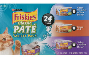 Purina Friskies Classic Pate Cat Food Variety Pack - 24 CT