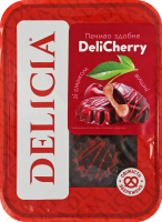 Печенье сдобное со вкусом вишни DeliCherry Delicia лоток 0.18кг