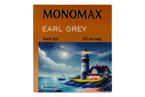 Чай черный цейлонский мелкий с бергамотом Earl Grey Monomax к/у 100х2г