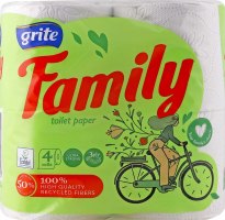 Папір туалетний 3 шари Family Grite 4шт