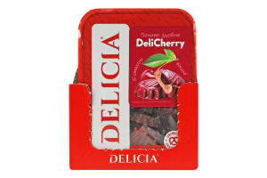 Печенье сдобное со вкусом вишни DeliCherry Delicia лоток 0.18кг