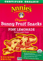 Annie's Homegrown Organic Bunny Fruit Snacks Pink Lemonade - 5 CT