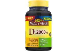 Nature Made D3 2000 IU Vitamin D Supplement Tablets - 220 CT