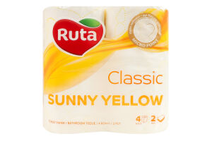 Бумага туалетная 2-х слойная Sunny yellow Classic Ruta 4шт