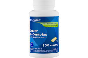CareOne Super B-Complex with 1000mcg Biotin Tablets - 300 CT