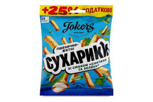Сухарики пшенично-ржаные Сметана и зелень Jokers м/у 125г