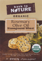 Back To Nature Organic Stoneground Wheat Crackers Rosemary Olive Oil