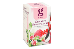 Смесь травяная с зеленым чаем с ароматом клубники и сливок Creamy strawberry G'tea! к/у 20х1.5г