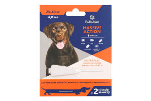 Краплі для собак масою тіла 25-40кг Massive Action Palladium 4мл