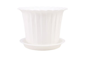 Горщик д/квітів Тюльпан білий 0,6л 13,5*8,5*9,5см з піддоном Еталон-С