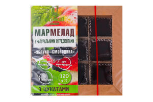 Мармелад с натуральными ингредиентами с цукатами Яблоко-смородина Green Stimul к/у 120г