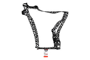 Шлея д/собак Зебра з QR паспортом анатомічна H-образна нейлон пластиковий фастекс р.L 25мм А51-85см В61-85см WauDog