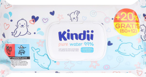 Серветки вологі Kindii Pure Water 99% дитячі +20%