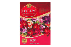 Чай чорний цейлонський байховий суцільнолистовий з додаванням рослинної сировини Троянда Hyleys к/у 100г