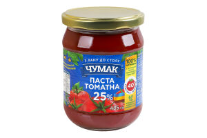 Паста томатная 25% пастеризованная Чумак с/б 485г