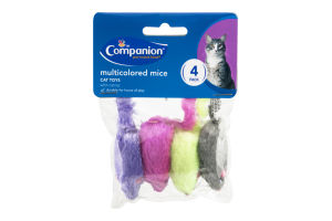 Companion Cat Toy Multicolored Mice with Catnip - 4 CT