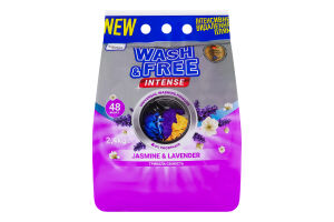 Порошок для стирки универсальный Жасмин-лаванда Intense Wash&Free 2.4кг