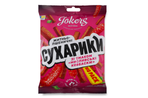Сухарики ржано-пшеничные Охотничьи колбаски Big pack Jokers м/у 100г