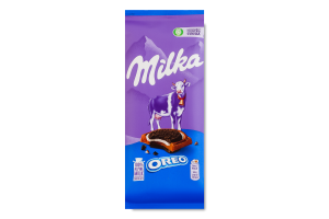Шоколад молочный с начинкой со вкусом ванили с круглым печеньем Oreo Milka м/у 92г