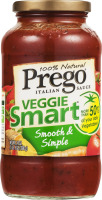 Prego Italian Sauce Veggie Smart Smooth & Simple