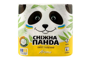 Бумага туалетная 2-х слойная Aroma Сніжна панда 4шт