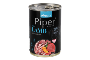 Корм д/собак з ягнятиною та морквою 400г ж/б Пайпер