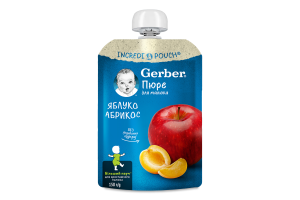 Пюре фруктовое для детей от 6мес пастеризованное Яблоко-абрикос Gerber д/п 150г