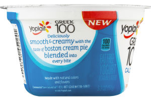 Yoplait Greek 100 Calories Fat Free Yogurt Boston Cream Pie