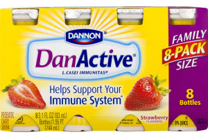 Dannon DanActive Probiotic Dairy Drink Strawberry - 8 PK
