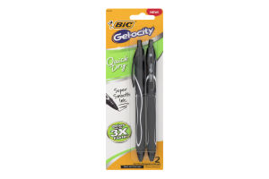 BiC Gel-ocity Quick Dry Gel Pen Black Ink Medium Point - 2 CT