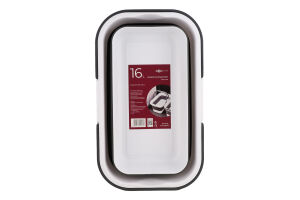 Відро MBM My Home складане біло-сіре 16л BIN-19