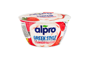 Продукт соевый ферментированный с клубникой и малиной Греческий стиль Alpro ст 150г