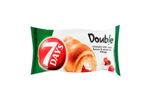 Круасан зі смаком ванілі та полуничною начинкою Double 7 Days м/у 60г