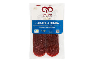 Ковбаса нарізка Закарпатська Фарро с/к 1с в/у 0.08кг