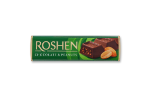 Батончик молочно-шоколадный Chocolate&Peanuts Roshen м/у 38г