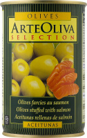 Оливки зелені з лососем ArteOliva з/б 300г