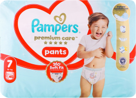 Трусики-подгузники для детей 1+кг 7 Pants Premium care Pampers 40шт